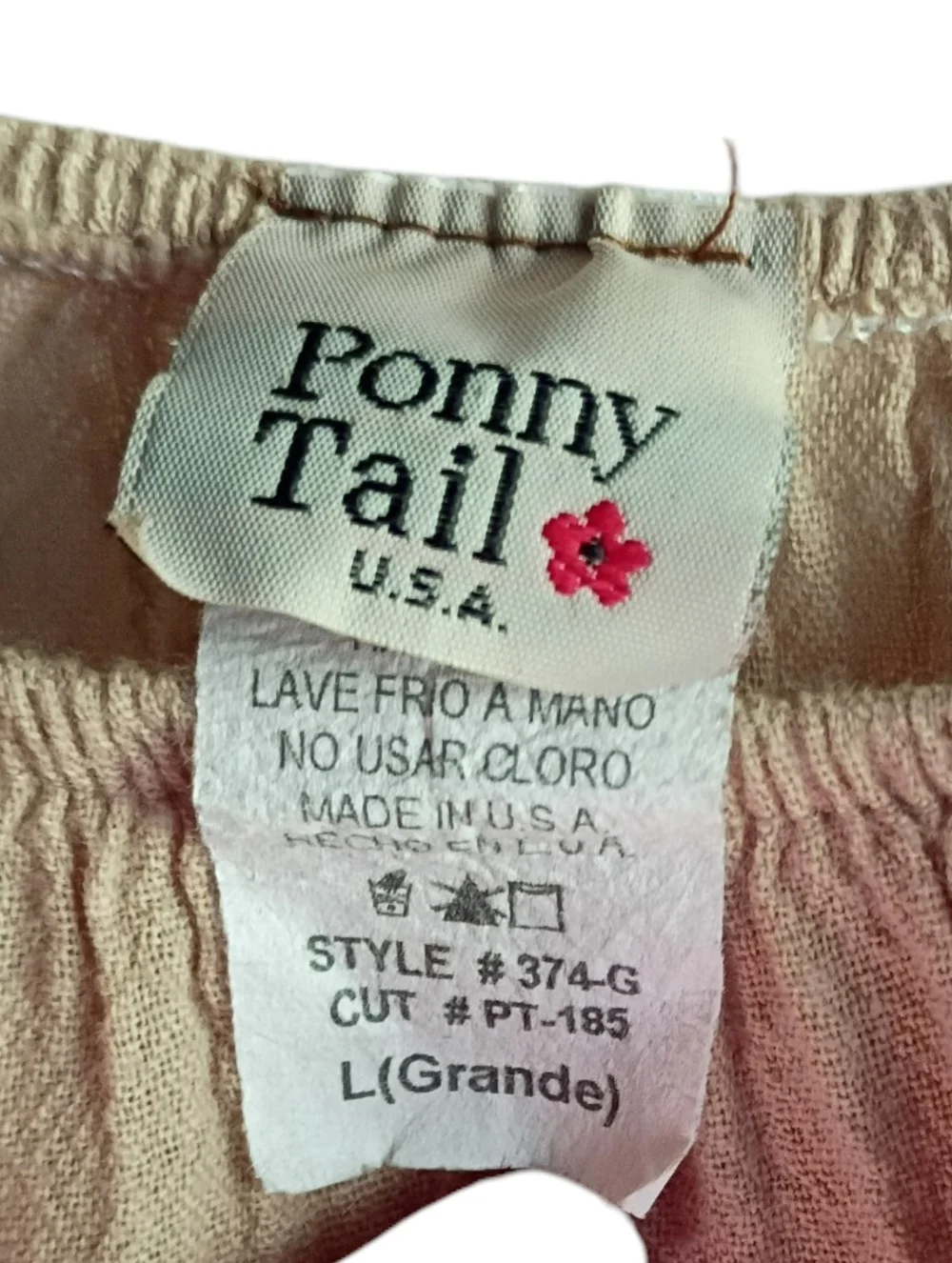 EUC Ponny Tail Boho Blouse Size Large - Picture 5 of 5